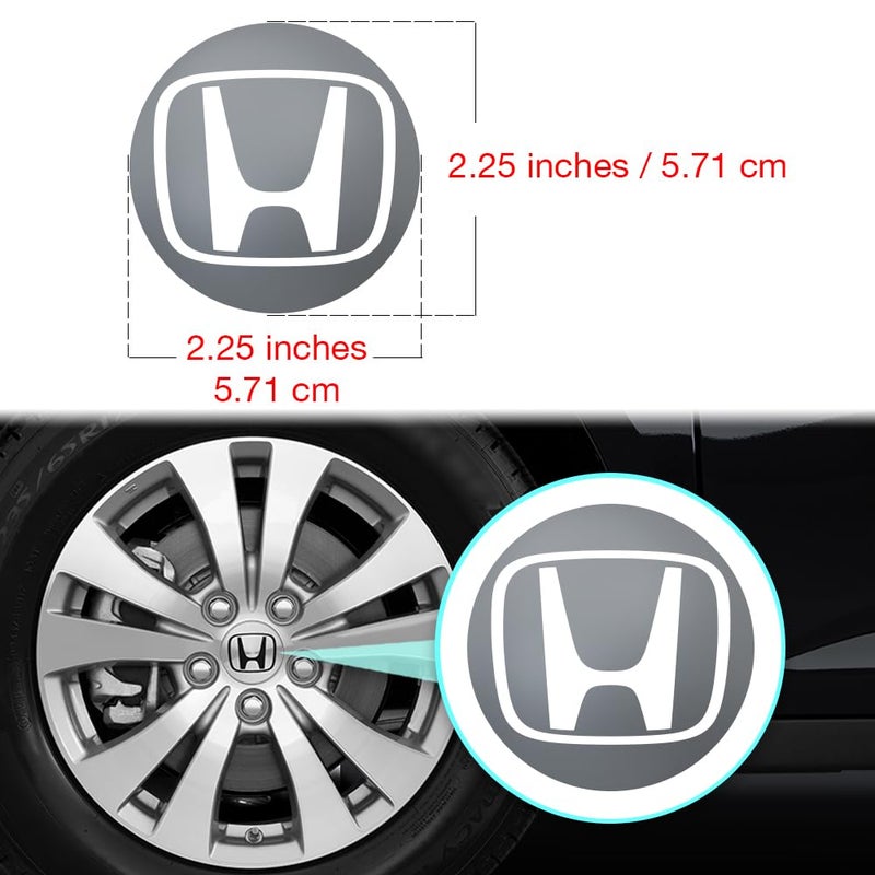 اي بس سي IPG متوافق مع شعار Civic Accord CRV VTEC Si وملصقات إطار العجلة الداخلية أو الخارجية (غطاء المركز: 2.25 بوصة) (4 وحدات) (شعار خارجي فضي لامع) - Image 2
